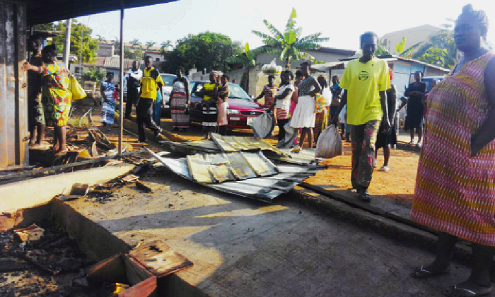 The scene of the fire Mason, 42, perishes in fire at Suntreso